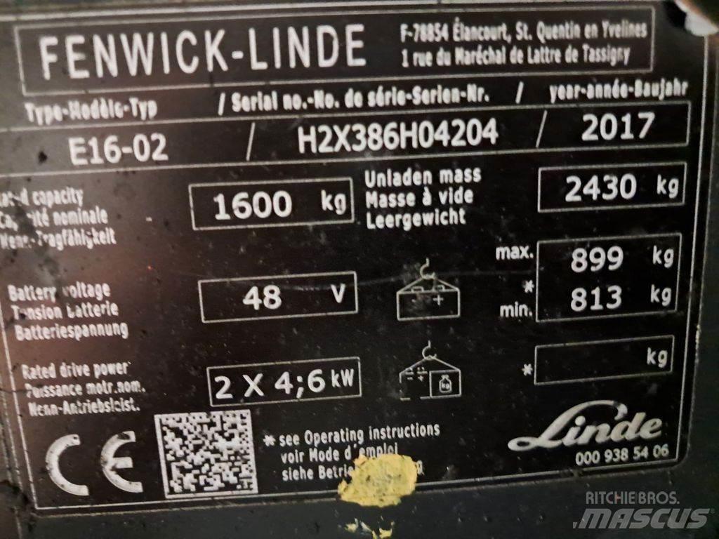 Linde E16-02 Elektrische heftrucks