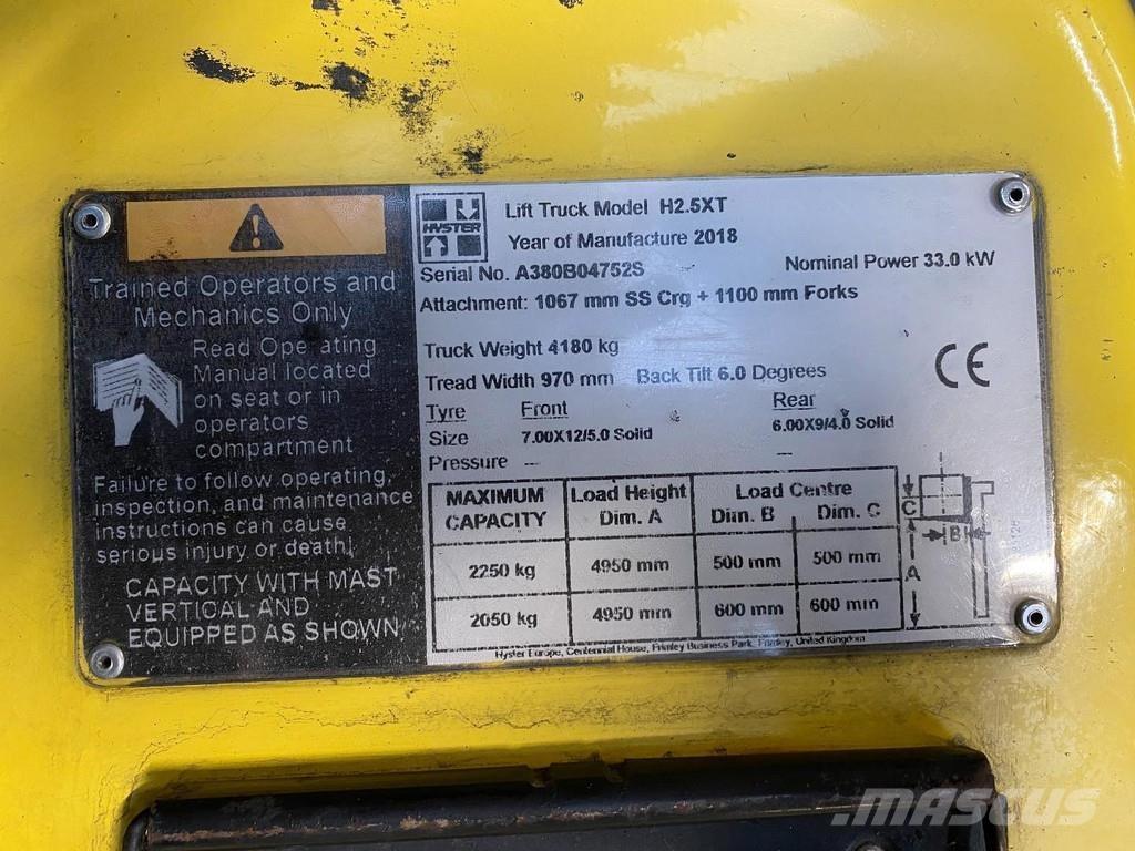 Hyster H2.5XT Diesel heftrucks