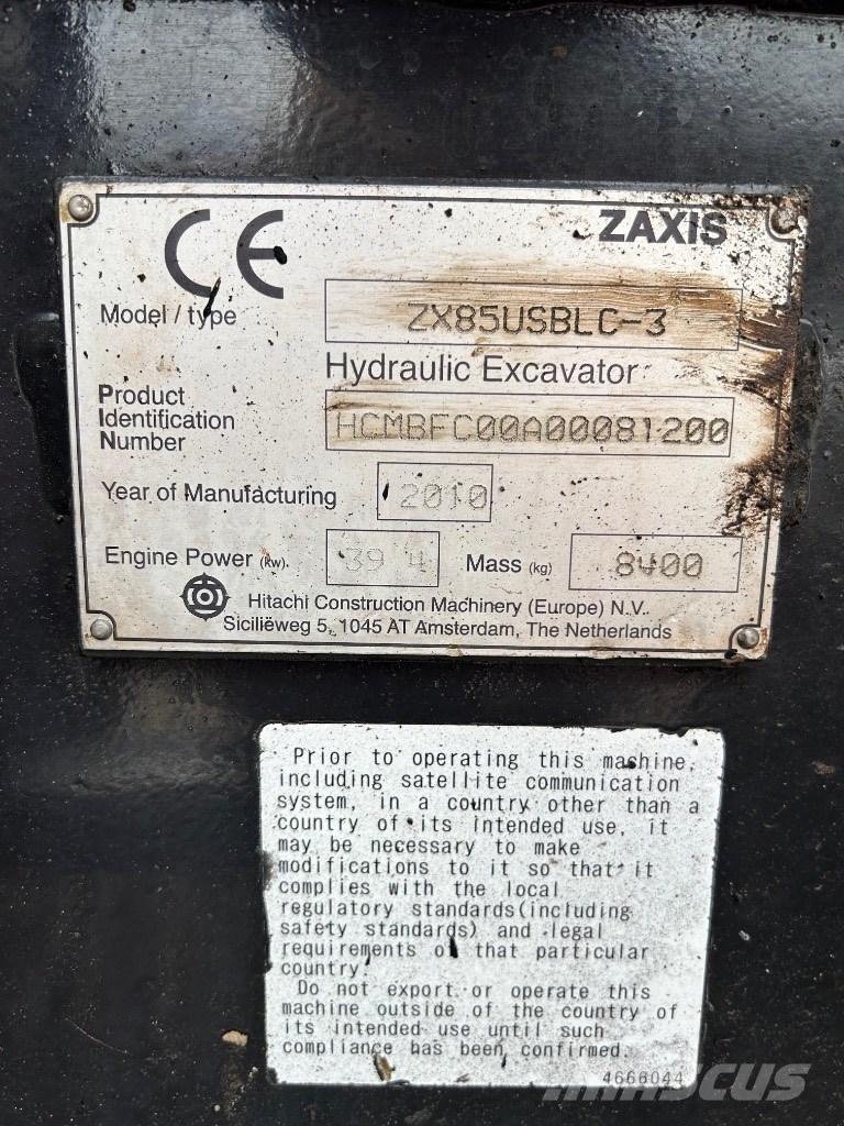 Hitachi Zaxis 85 USB Midigraafmachines 7t - 12t
