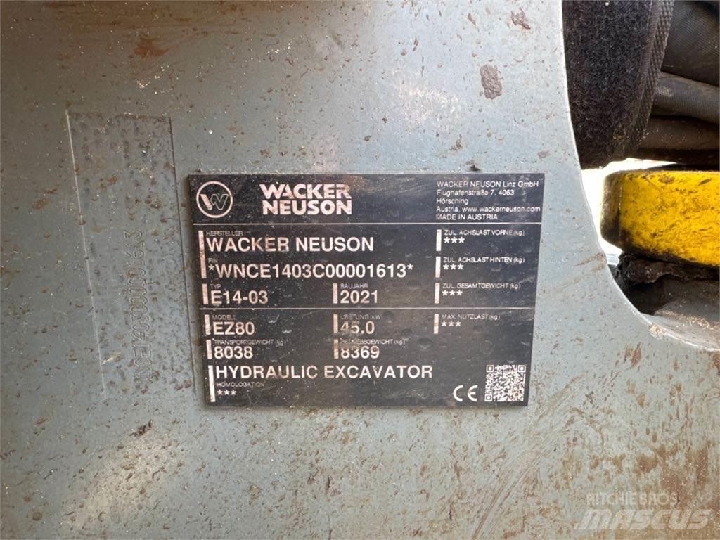 Wacker Neuson EZ80 Rupsgraafmachines