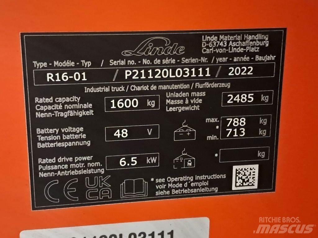Linde R16-01 Reachtruck voor hoog niveau