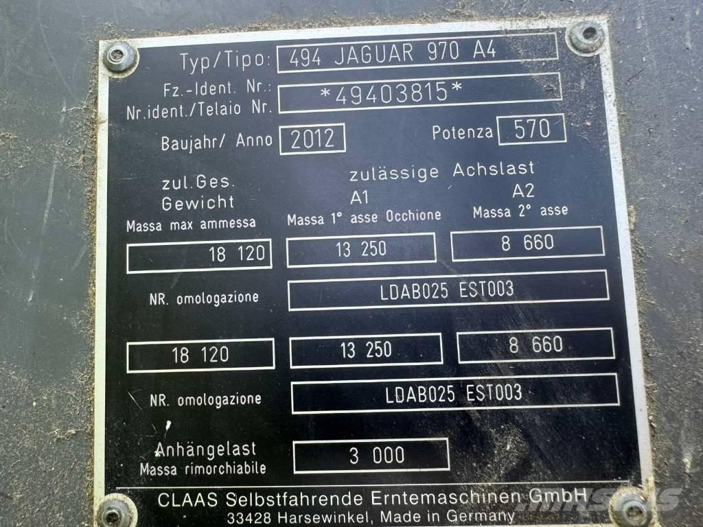 CLAAS Jaguar 970 Zelfrijdende veldhakselaars