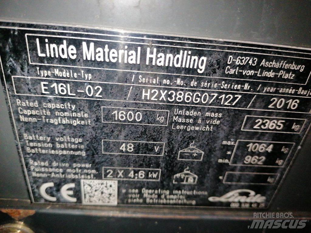Linde E16L-02 Elektrische heftrucks