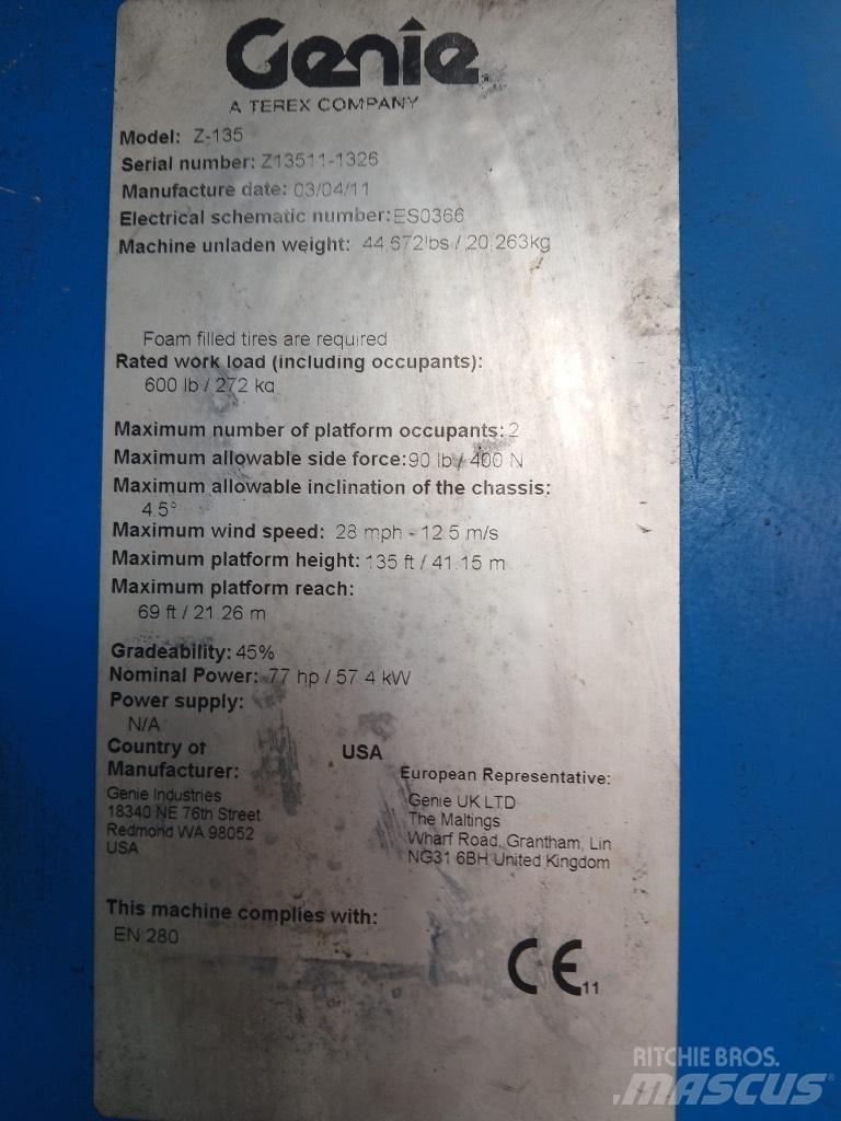 Genie Z 135/70 Knikarmhoogwerkers