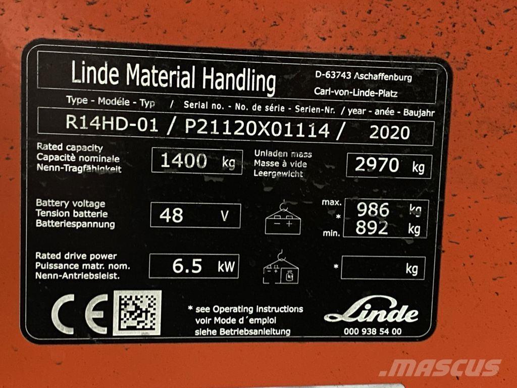 Linde R14HD-01 Reachtruck voor hoog niveau