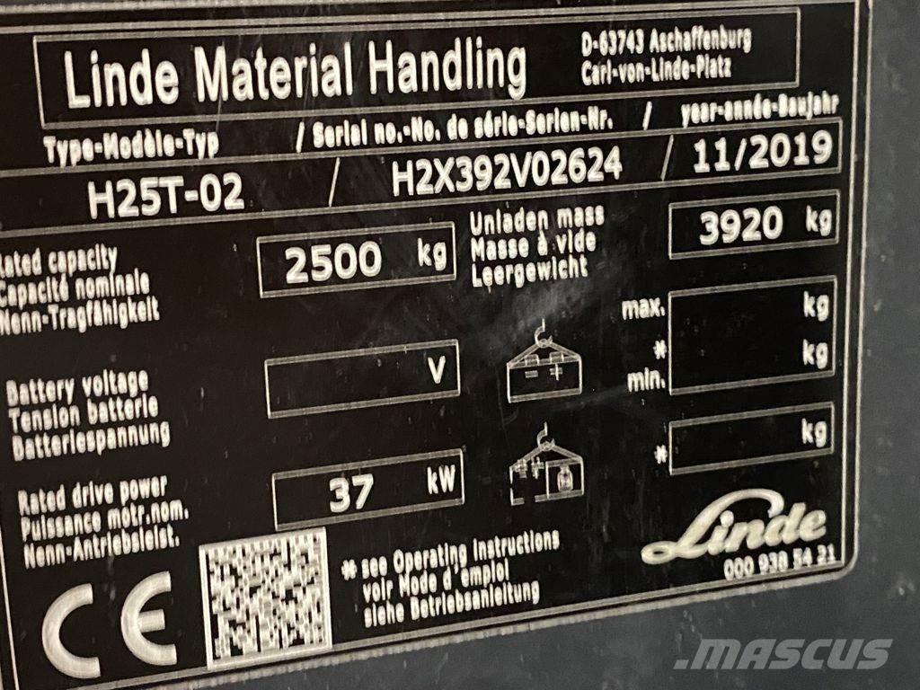 Linde H25T-02 LPG heftrucks
