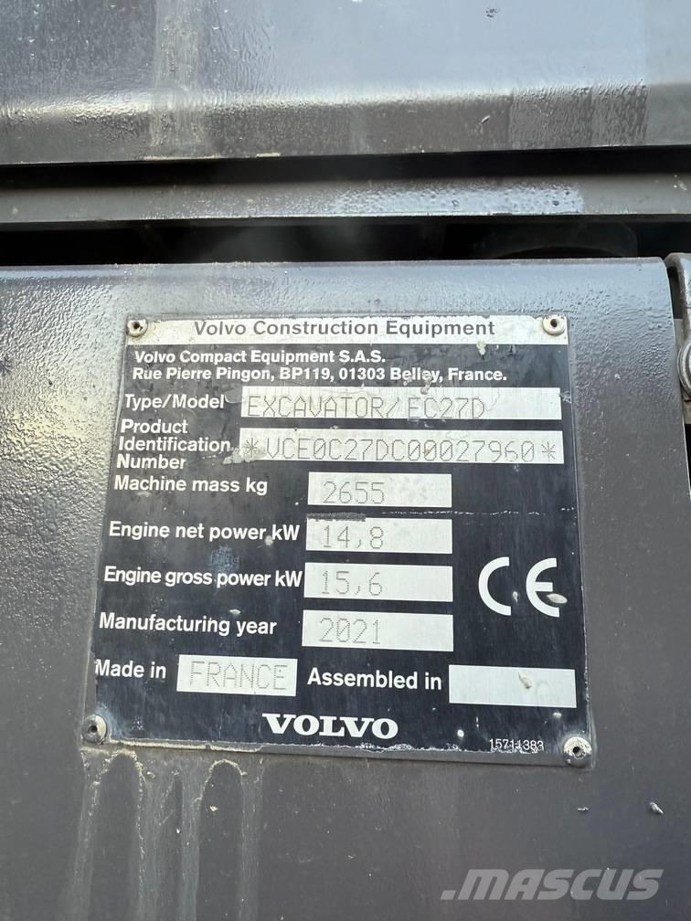 Volvo EC 27 D Minigraafmachines < 7t