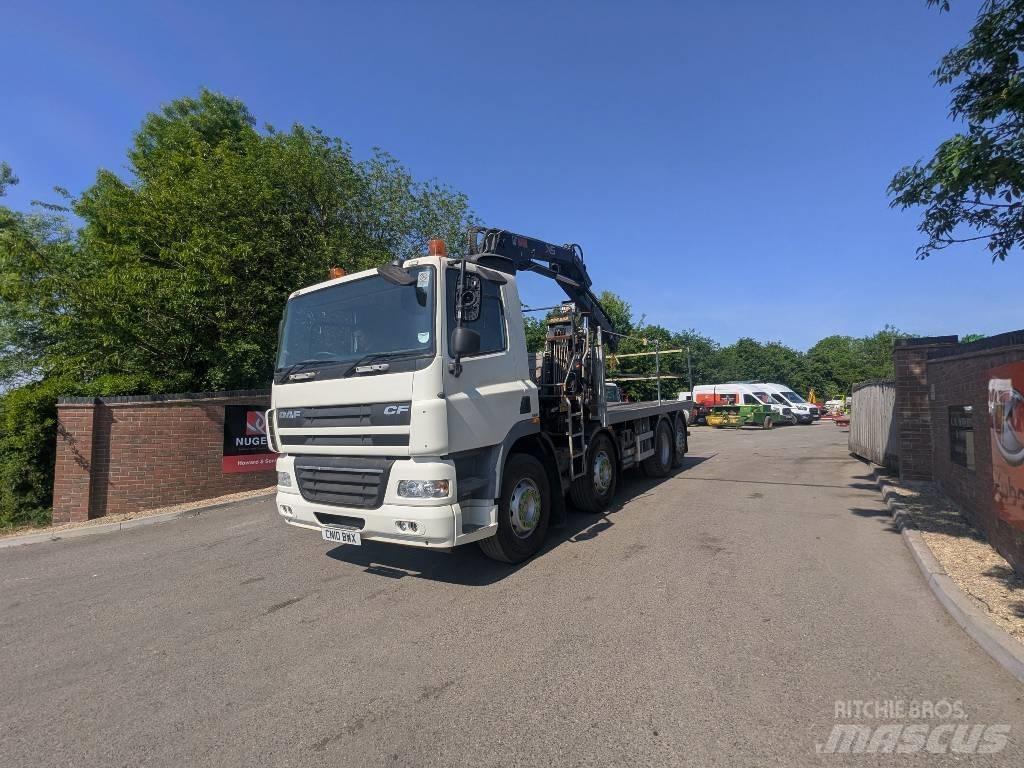 DAF CF 85.410 Vlakke laadvloer met kraan