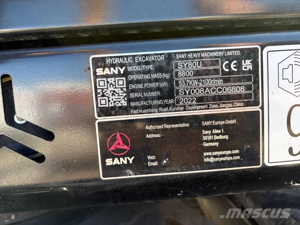 Sany SY 80 U Midigraafmachines 7t - 12t