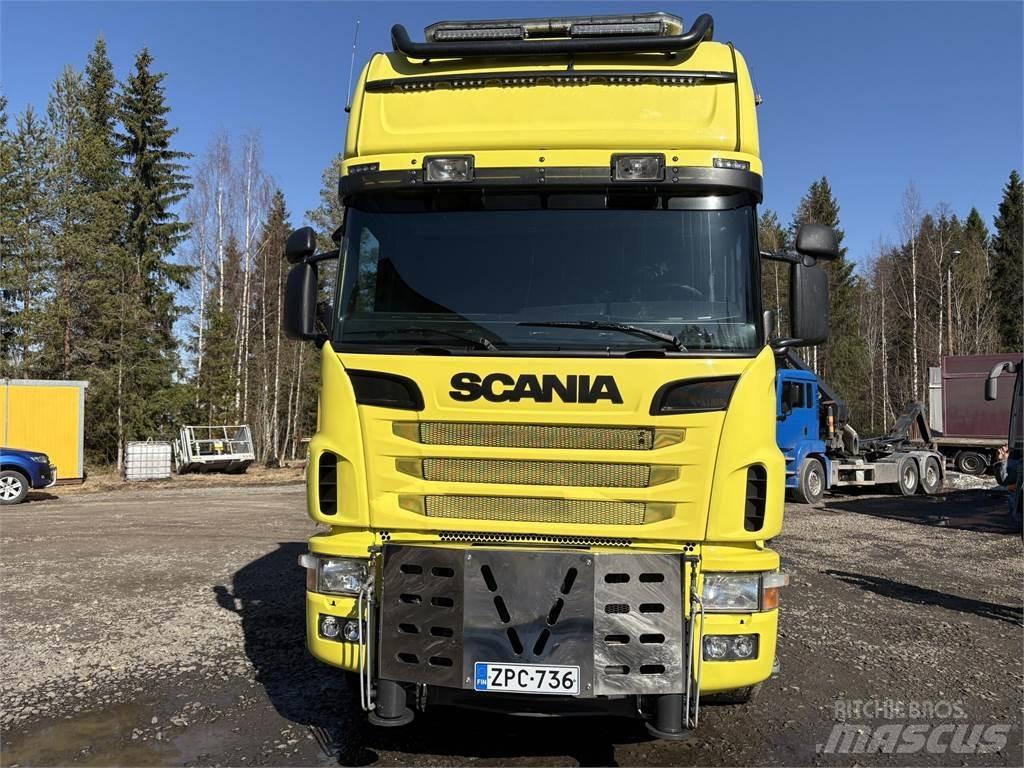Scania R164G 8*4 Vlakke laadvloer met kraan