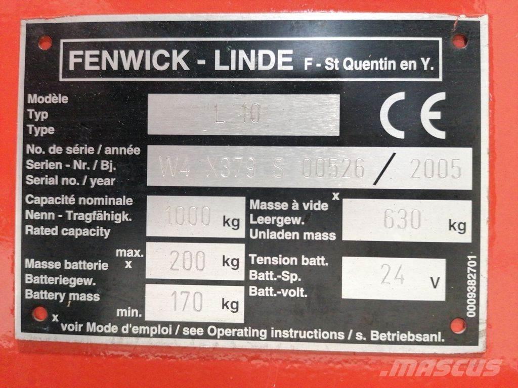 Linde L10 Meeloop stapelaar