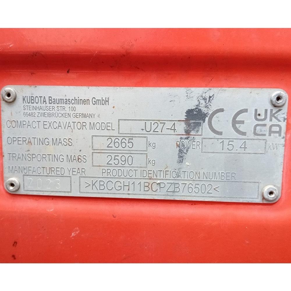 Kubota U 27-4 Minigraafmachines < 7t