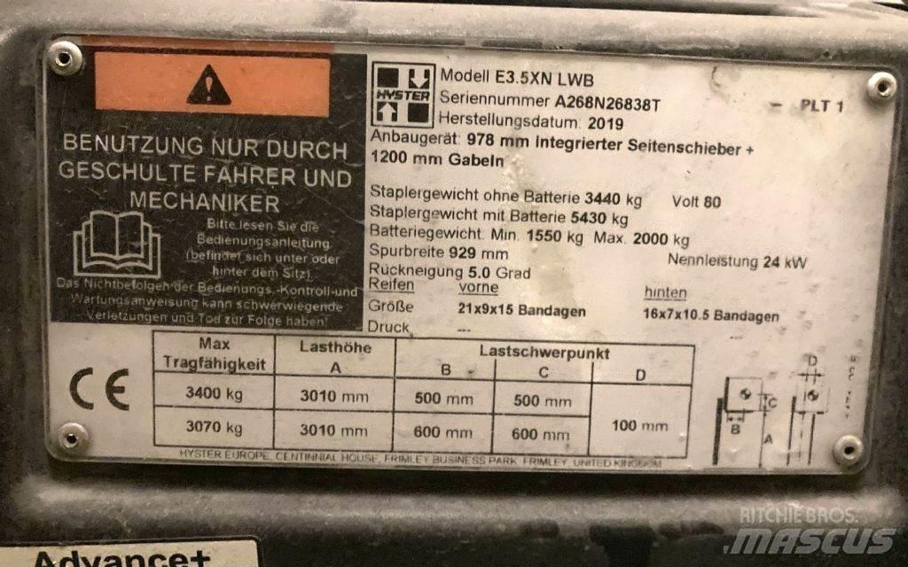 Hyster E 3.5 XN LWB Elektrische heftrucks