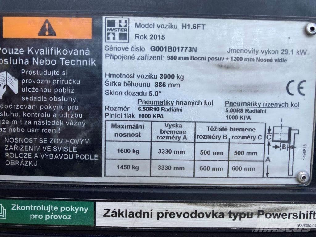 Hyster H 1.6 FT Diesel heftrucks