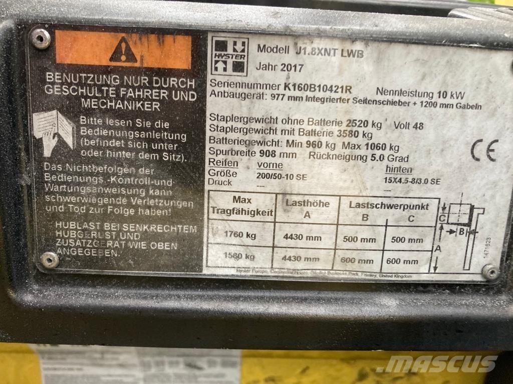 Hyster J 1.80 XNT Elektrische heftrucks