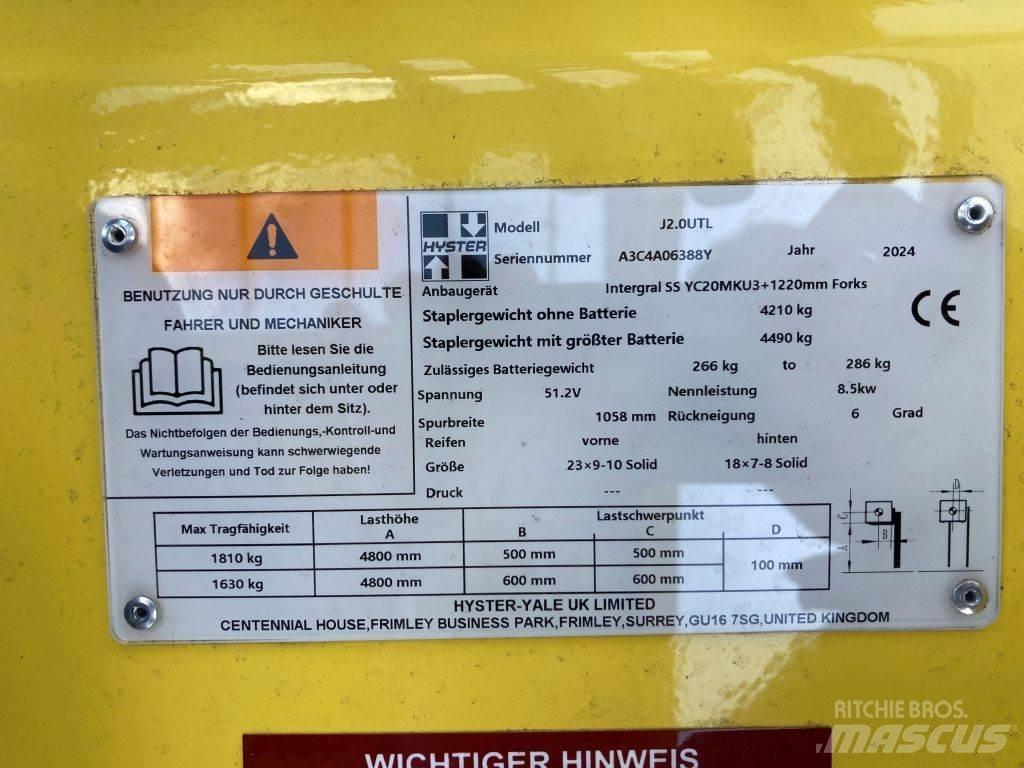 Hyster J 2.0 UTL Elektrische heftrucks