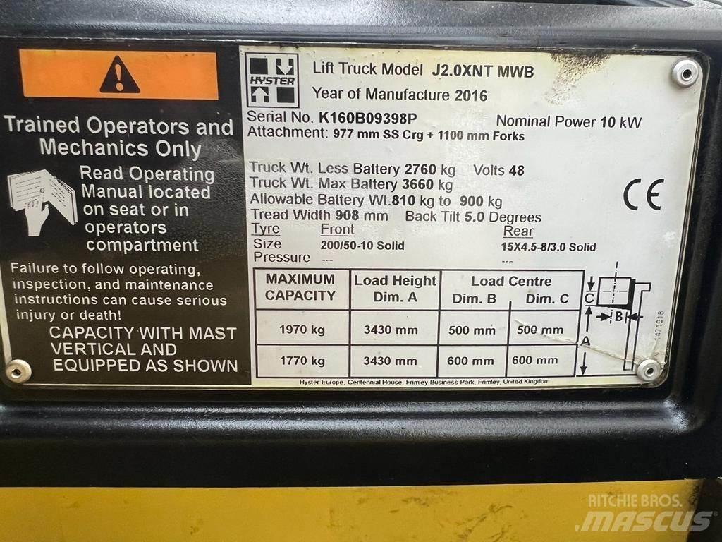 Hyster J 2.0 XNT Elektrische heftrucks