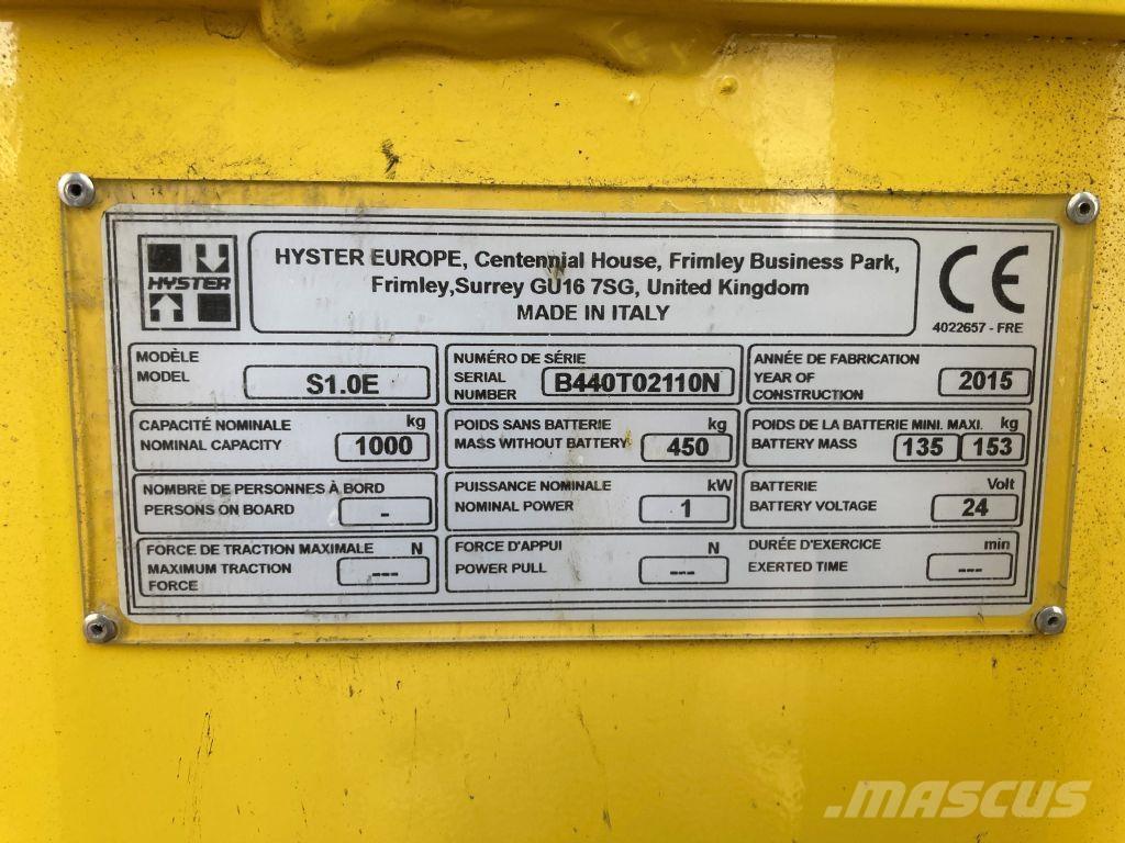Hyster S 1.0E Meeloop stapelaar