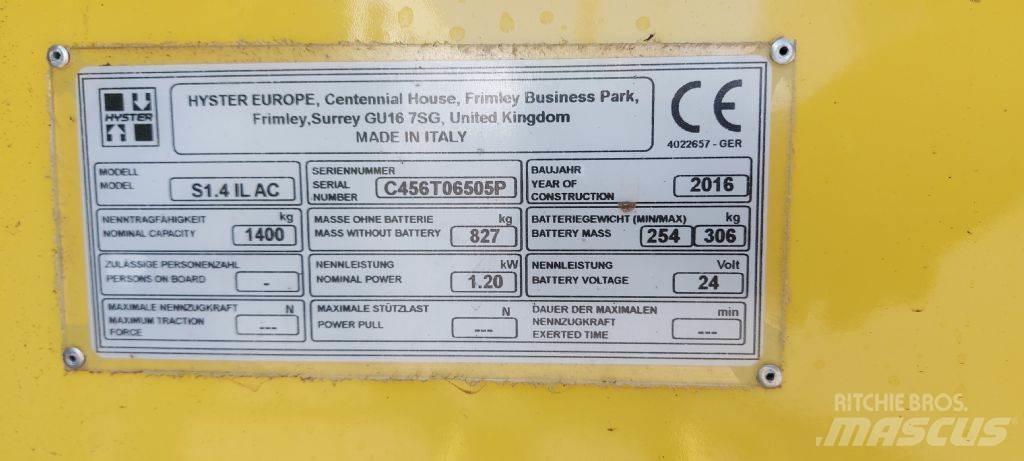 Hyster S 1.4 IL Meeloop stapelaar