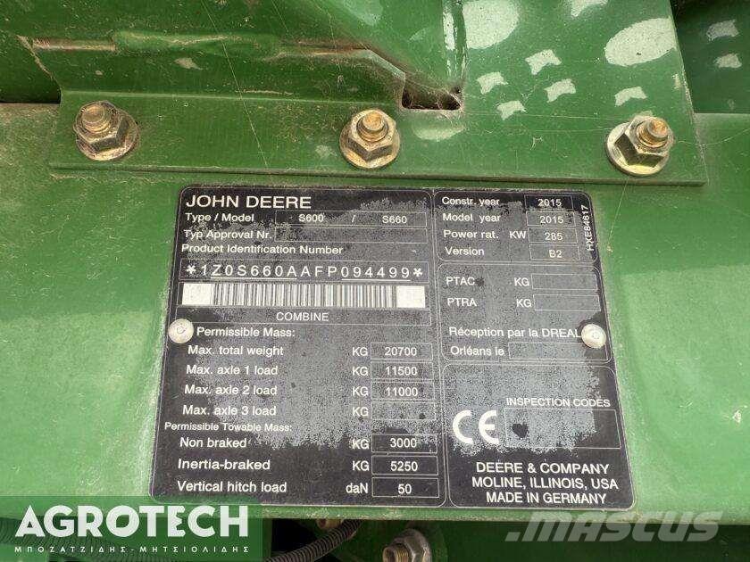John Deere S660i Tractoren