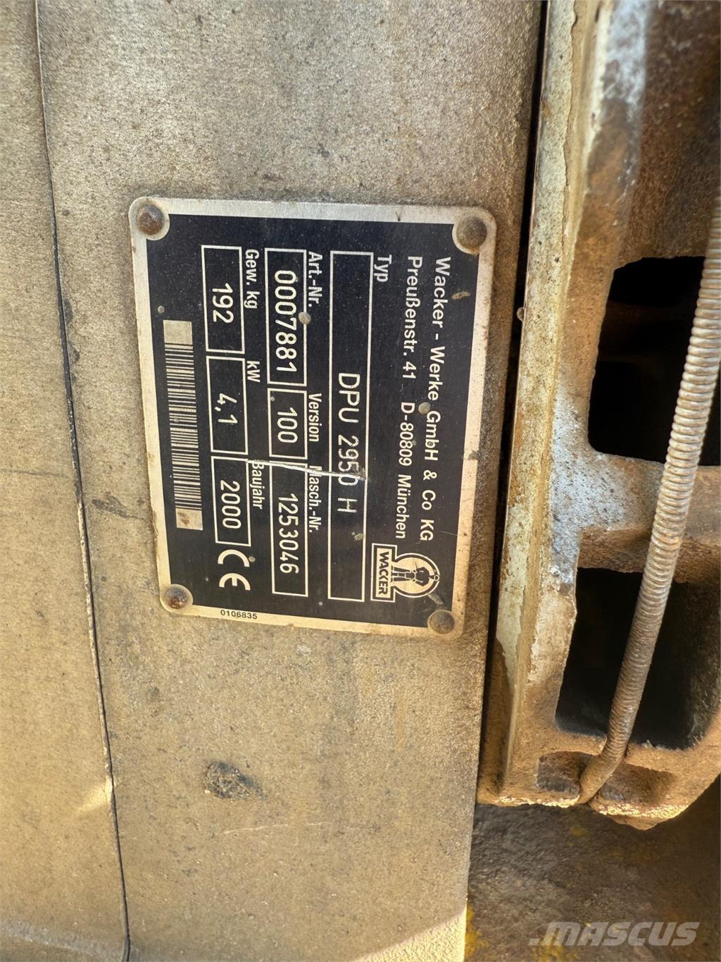 Wacker DPU2950 Trilmachines