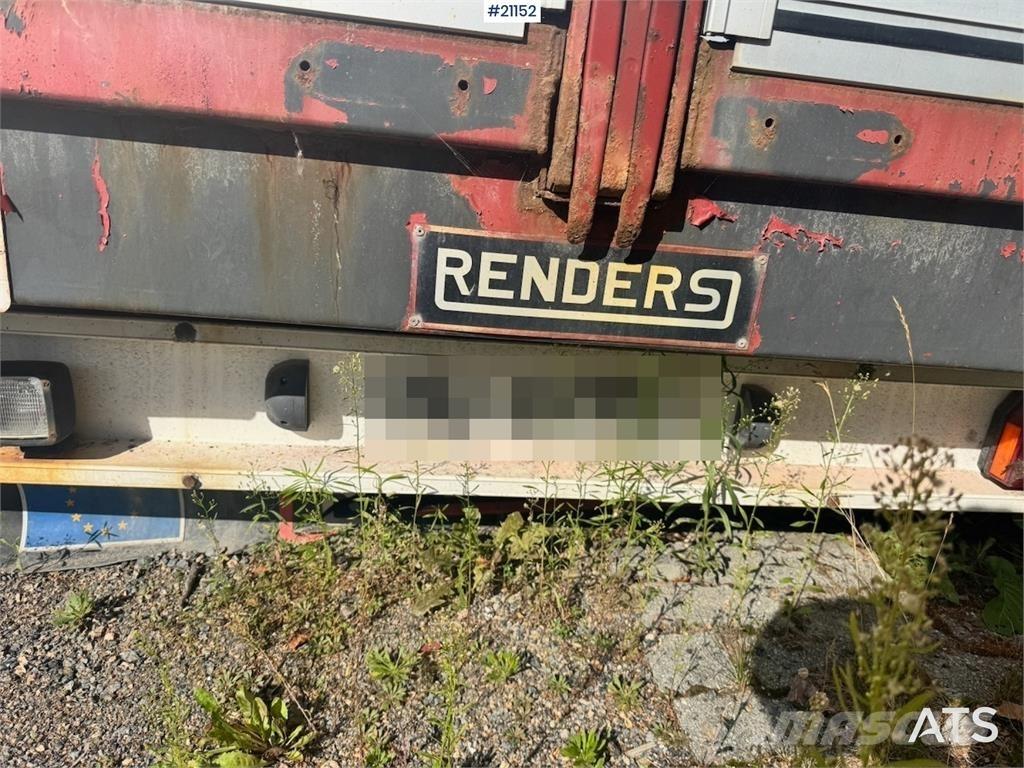 Renders trailer. Vlakke laadvloer