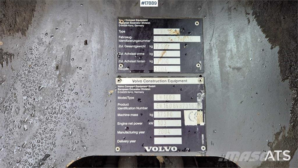Volvo EW160B Wielgraafmachines