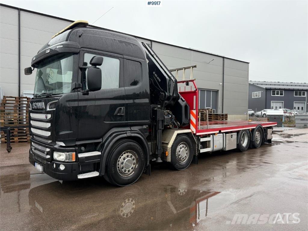Scania R520 Vlakke laadvloer met kraan