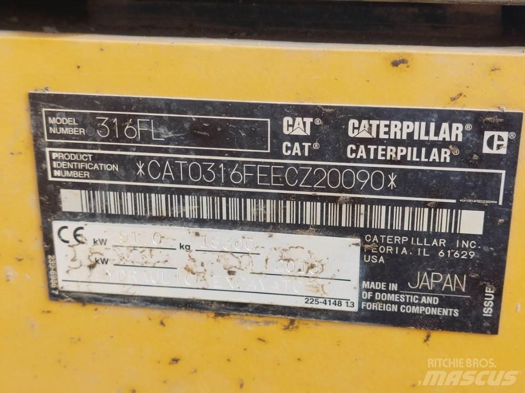 CAT 316FL Rupsgraafmachines