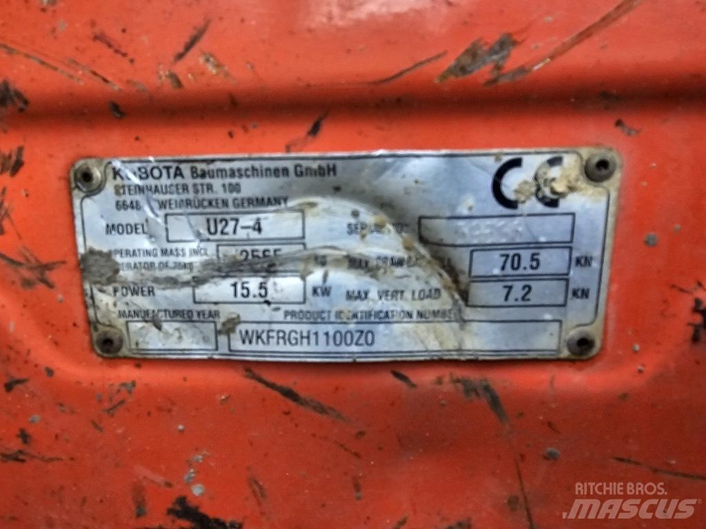 Kubota U 27-4 Minigraafmachines < 7t