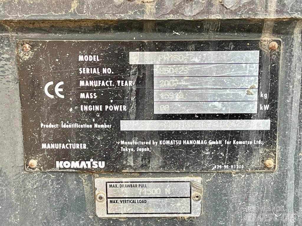 Komatsu PW 160 Wielgraafmachines