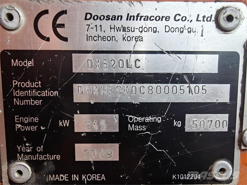Doosan DX520LC Rupsgraafmachines