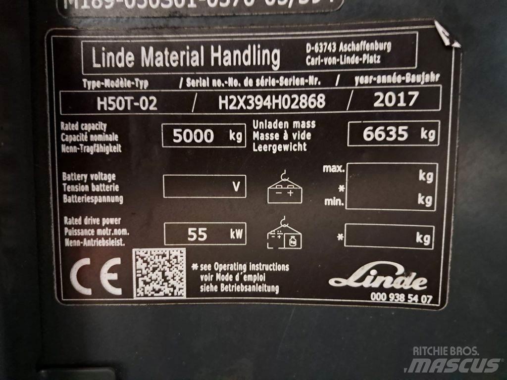 Linde H50T-02 LPG heftrucks