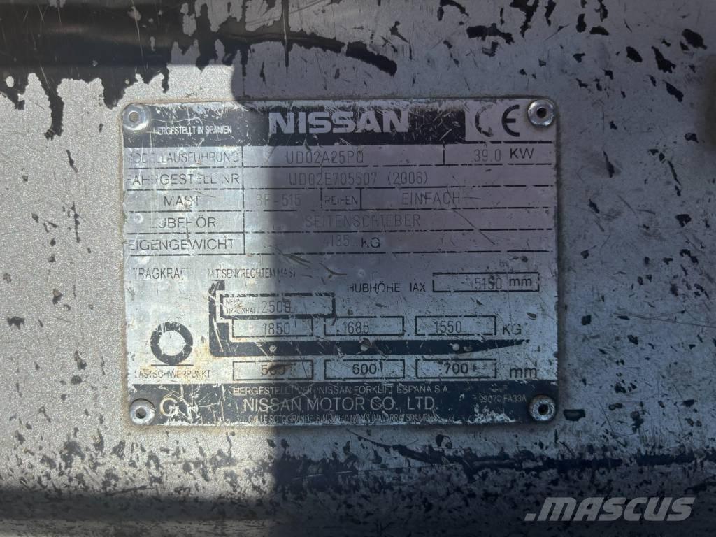 Nissan UD02A25PQ LPG heftrucks