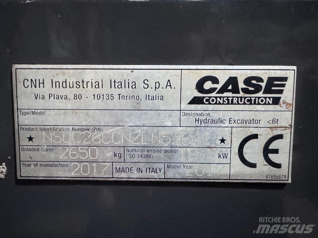 CASE CX 26 C Minigraafmachines < 7t
