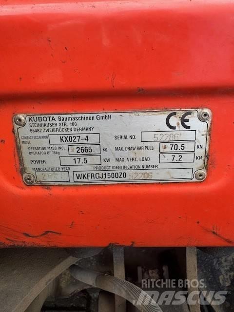 Kubota KX027-4 Minigraafmachines < 7t