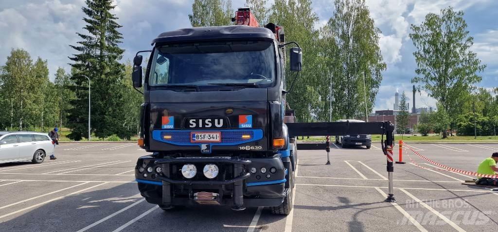 Sisu E18 630 Vlakke laadvloer met kraan