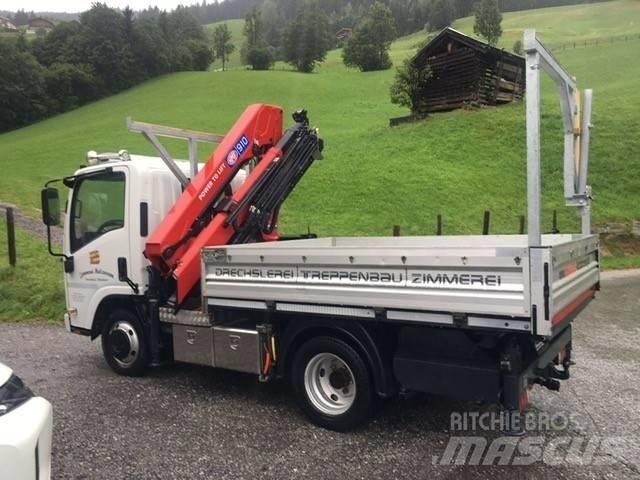 Isuzu N2 mit HMF 910 Vlakke laadvloer met kraan