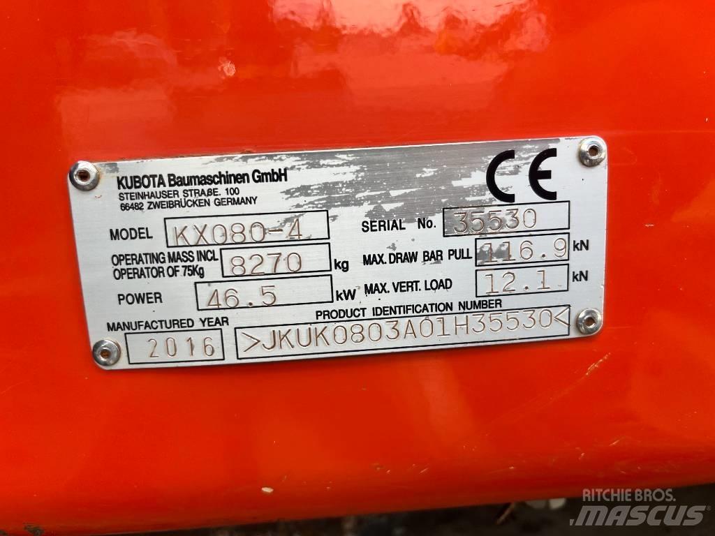 Kubota KX 080-4 Midigraafmachines 7t - 12t