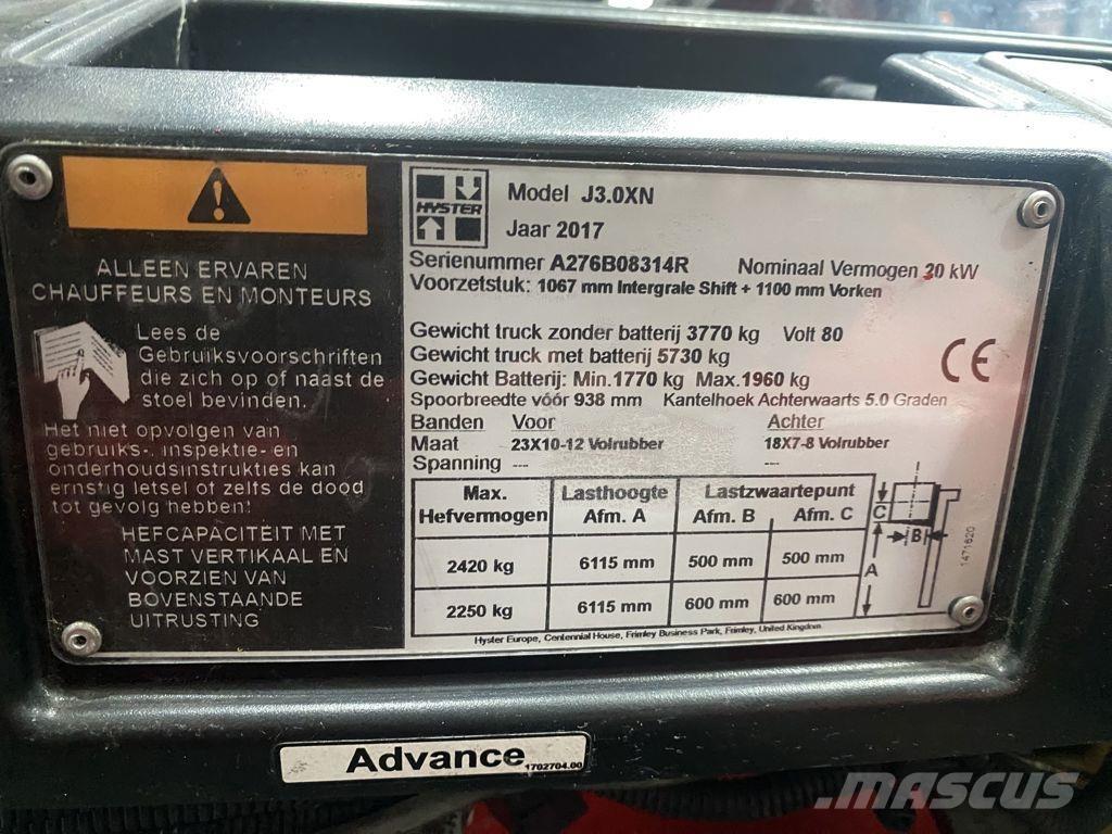Hyster J3.0XN Elektrische heftrucks