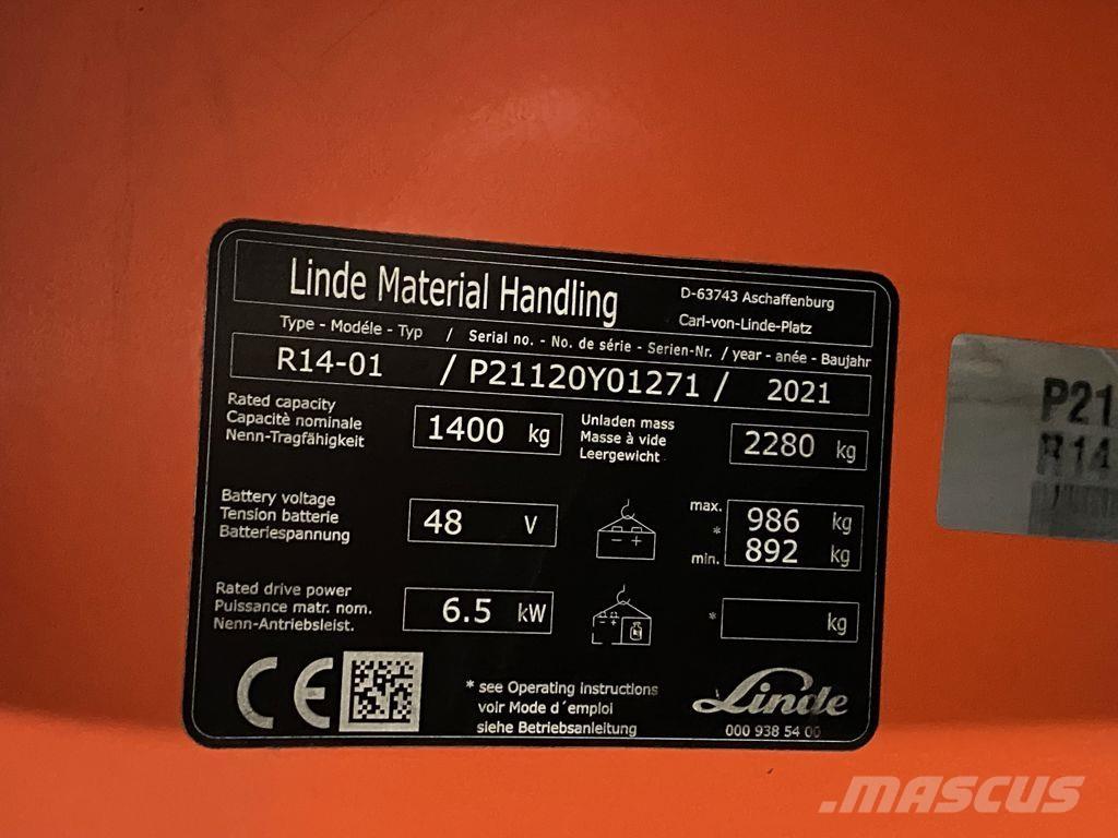 Linde R14-01 Reachtruck voor hoog niveau