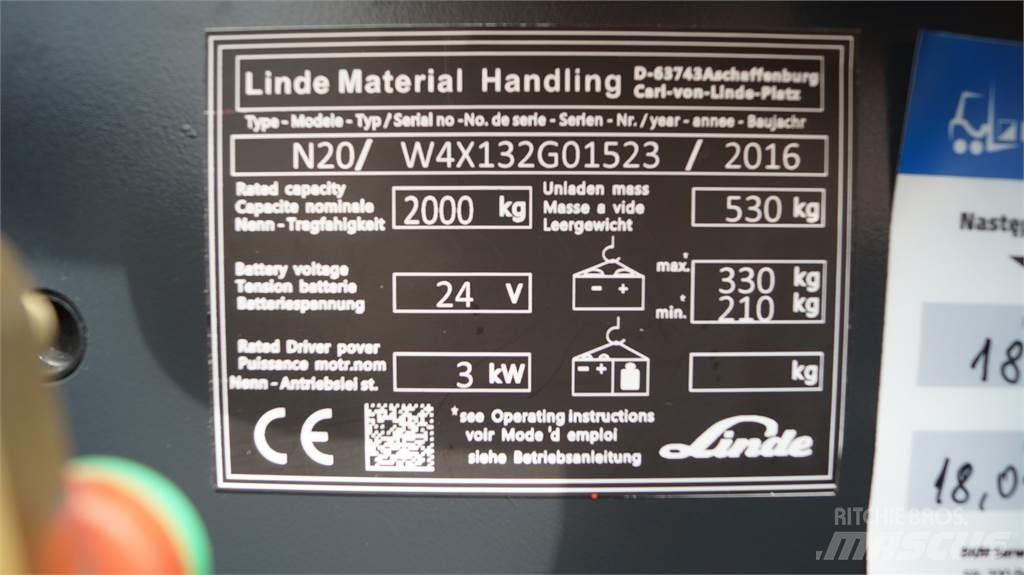 Linde N20 kurz Orderpicker voor laag niveau