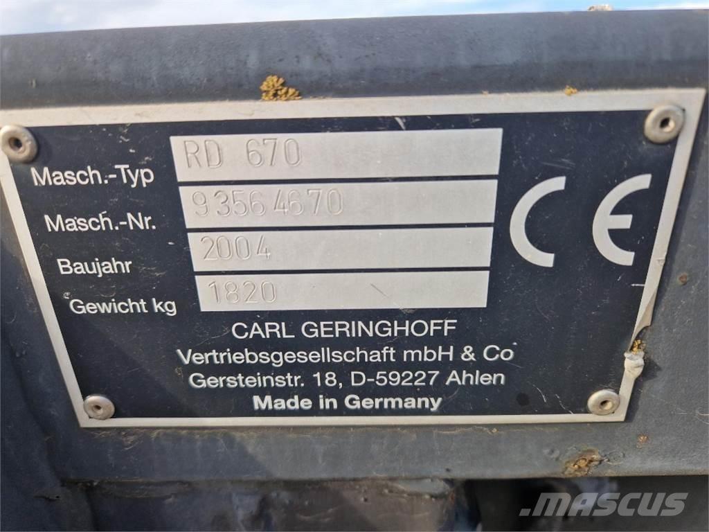 Geringhoff RD 670 Accessoires voor maaidorsmachines