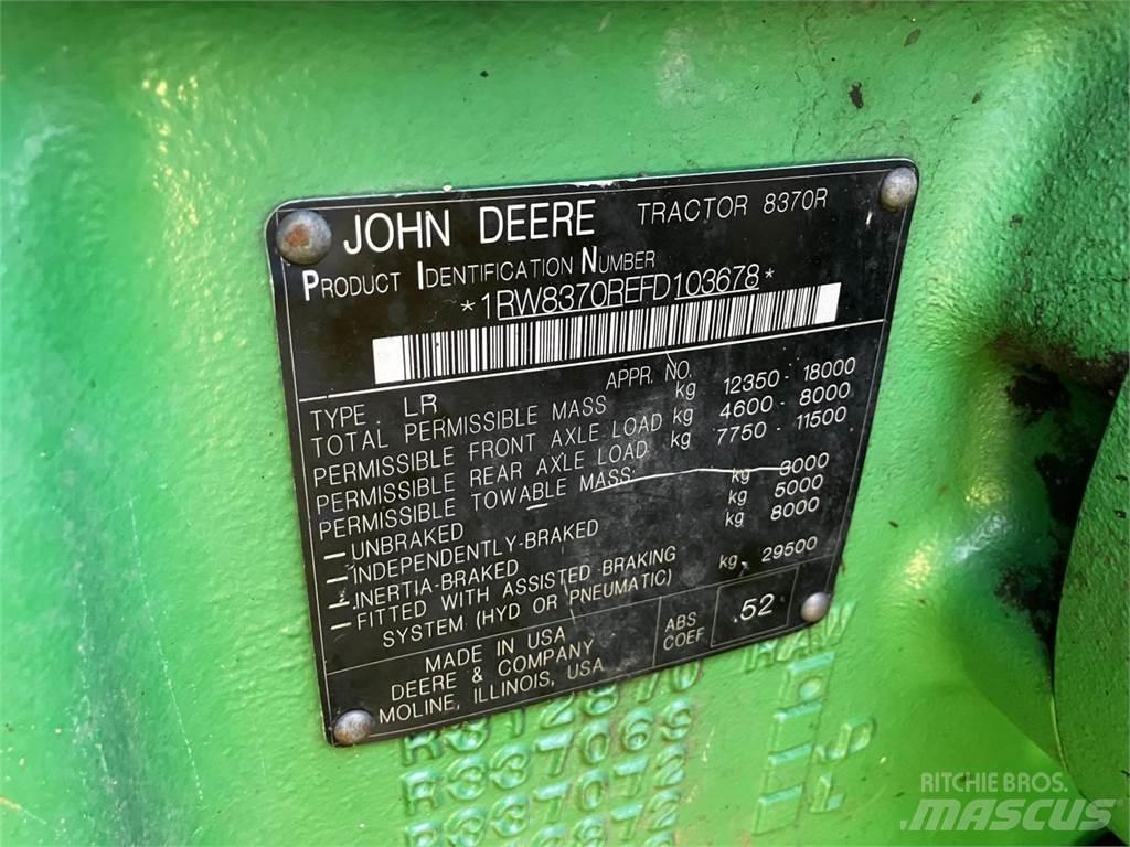 John Deere 8370R Tractoren