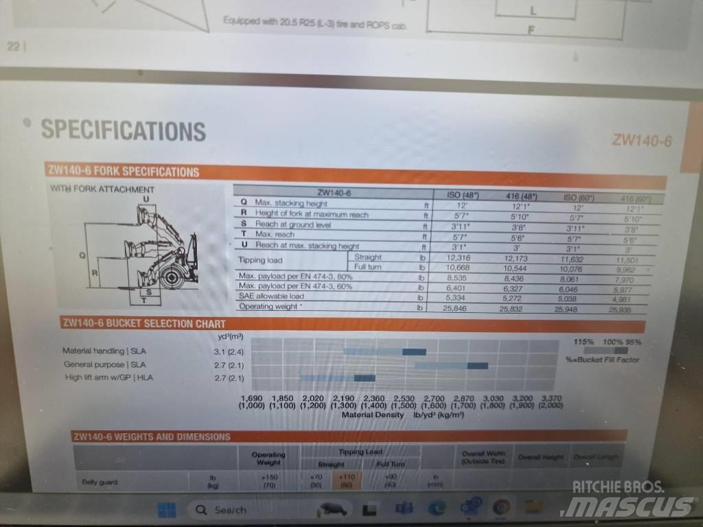 Hitachi ZW 150-6 Wielladers