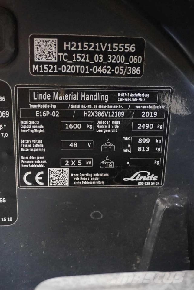 Linde E 16 P Elektrische heftrucks