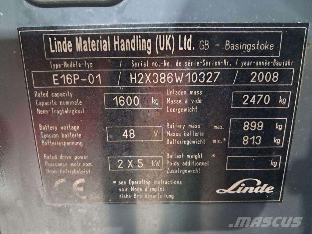 Linde E16P-01 Elektrische heftrucks
