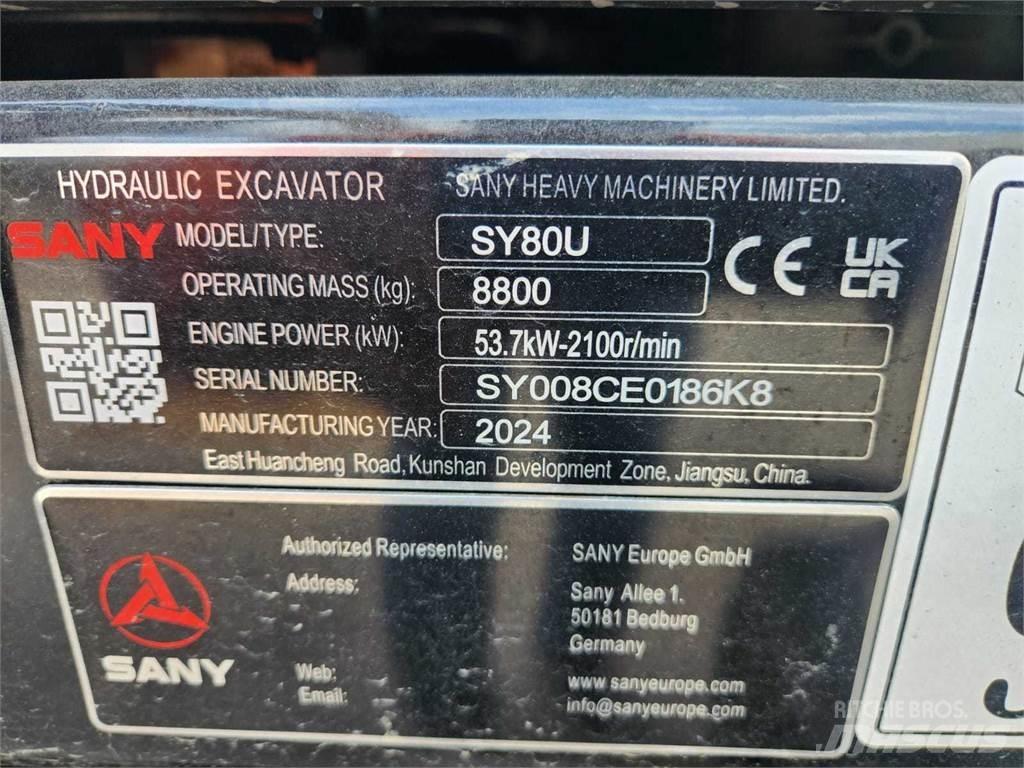 Sany SY80U Midigraafmachines 7t - 12t