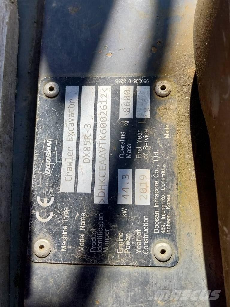 Doosan DX 85 R-3 Midigraafmachines 7t - 12t