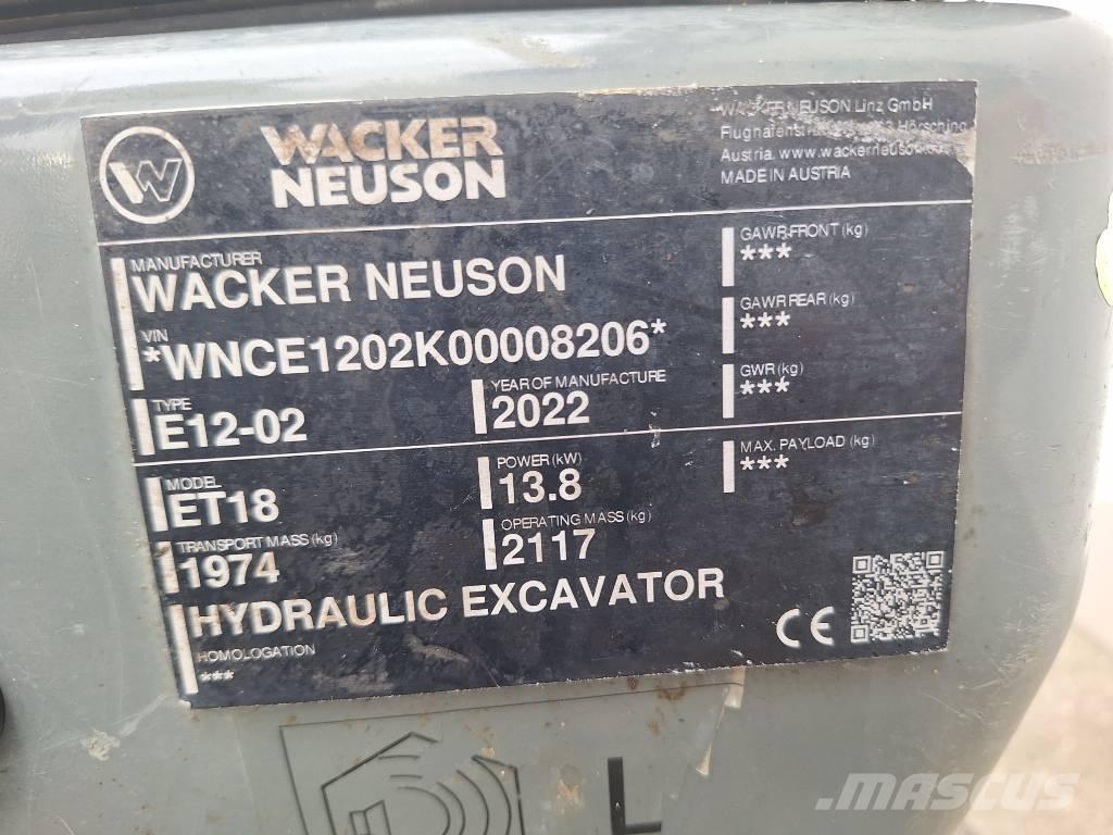 Wacker Neuson ET 18 Rupsgraafmachines